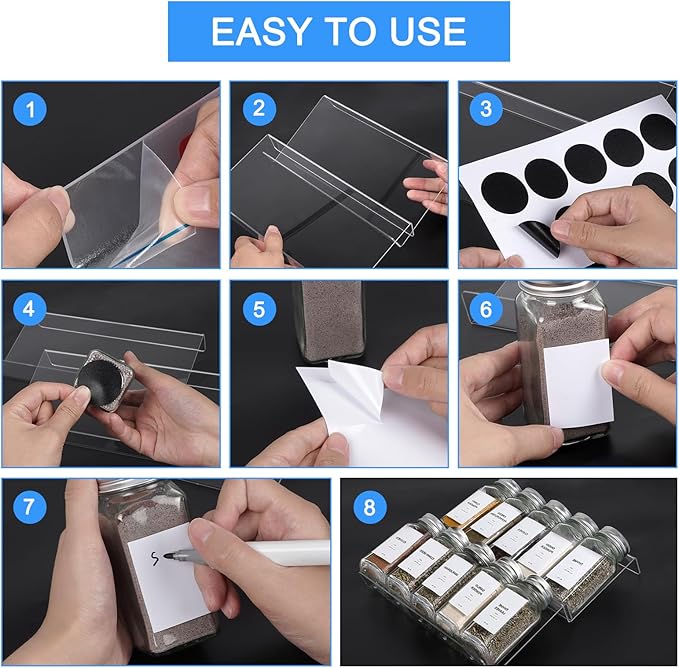 Acrylic Seasonings Spice Rack,Acrylic Spice Drawer Organizer,4 Tier,for Drawer/Countertop,Organize and Display Your Spices,and Seasonings(Jars not included)