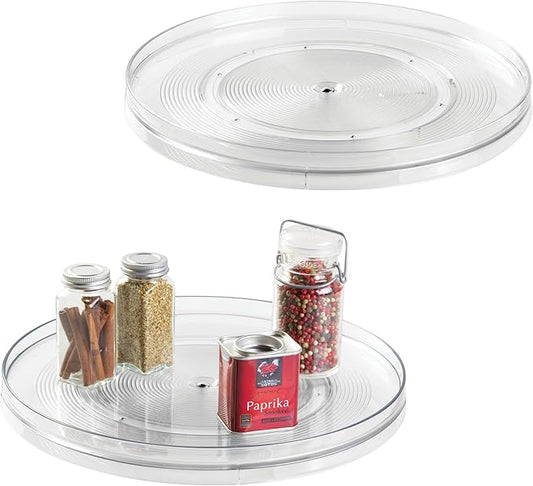iDesign Linus Turntable Kitchen, Pantry or Countertop Organization, 11 Inches, Clear