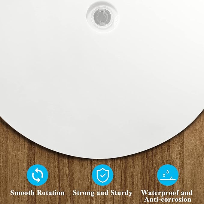 Jersvims 8 Inch Acrylic Turntable Platter, White Turntable Organizer Round Rotating Plate for Kitchen Pantry Cabinet Desk Rack Spice Cake Cookie Decorating