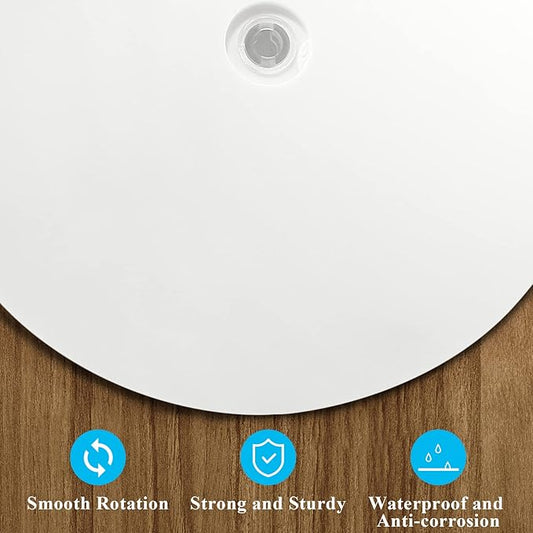 Jersvims 8 Inch Acrylic Turntable Platter, White Turntable Organizer Round Rotating Plate for Kitchen Pantry Cabinet Desk Rack Spice Cake Cookie Decorating