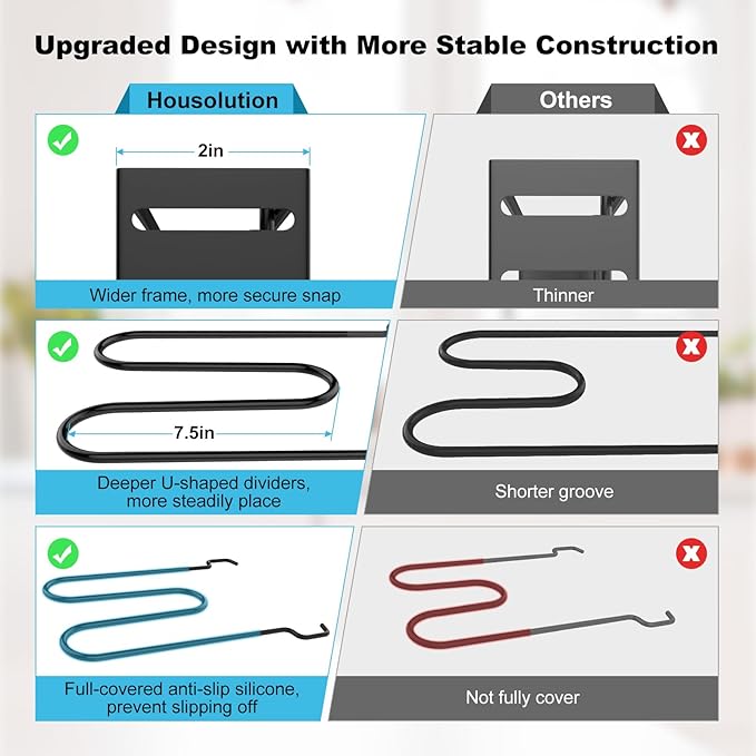 Pot and Pan Organizer Under Cabinet, 8 Tier Adjustable Pot Organizers Inside Cabinet with 3 DIY Methods, Upgraded Pan Storage Rack with Full Covered Anti-Slip Silicone, Black