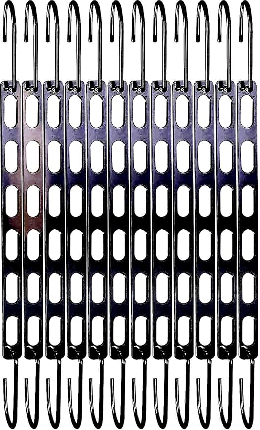 12 Pack Space Saving Hangers for Clothes, Collapsible Metal Hangers Organizer, Clothes Space Savers, Closet Organizers and Storage, Dorm Room Essentials, Black