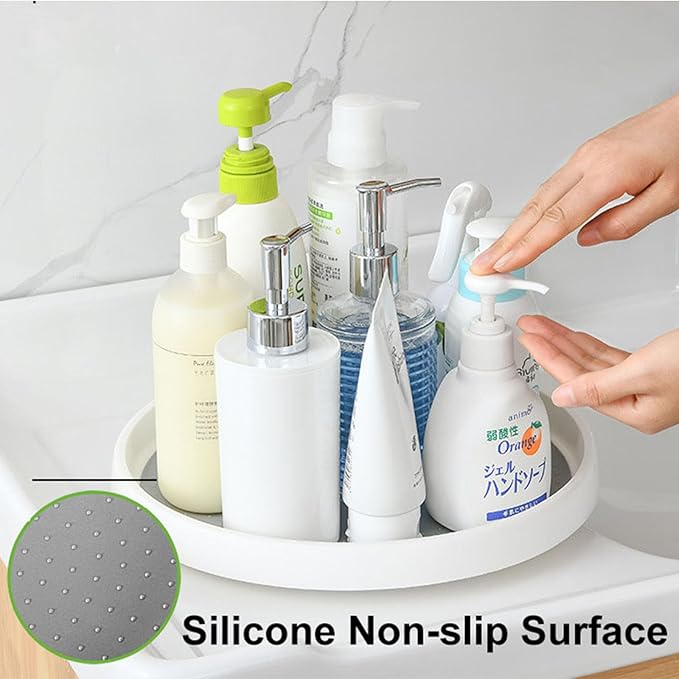1 Pack Lazy Susan Organizer for Cabinet, Upgraded 10" Clear Lazy Susan Turntable, Rotating Lazy Susan Spice Storage for Kitchen, Pantry, Refrigerator, Bathroom, Table