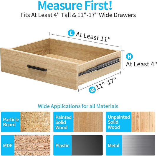 Drawer Dividers Organizer 6 Pack, Adjustable Separators 4" High Expandable from 11-17" for Bedroom, Bathroom, Closet, Clothing, Office, Kitchen (White, 6 PACK)
