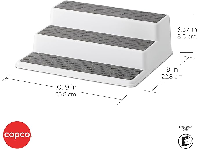 Copco Grey 2 Non-Skid 3-Tier Spice Rack Organizer for Pantry, 2-Pack, 10-Inch