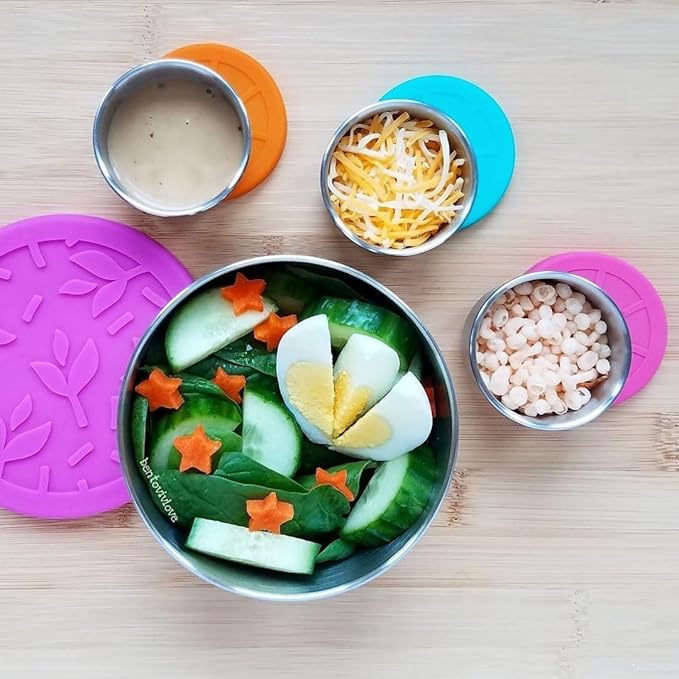 3 X 1.7oz Condiment Containers with Lids - Leakproof w/Silicone Lids - BPA Free - Dishwasher & Freezer Safe - Reusable Salad Dressing Container To Go - Sauce & Dip Cup for Lunchbox, Meal Prep