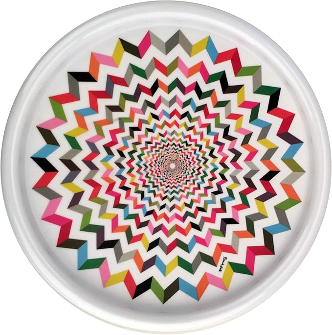 French Bull Lazy Susan Round Rotating Melamine Kitchen Pantry Cabinet Tableware Organizer-Platter, Turntable, Serving, 11-inch, Ziggy