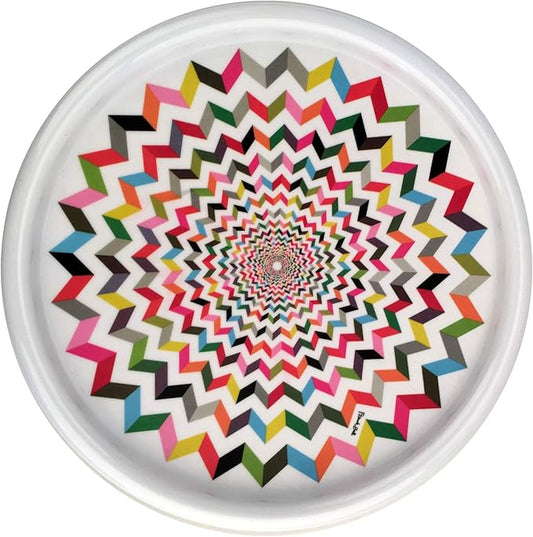 French Bull Lazy Susan Round Rotating Melamine Kitchen Pantry Cabinet Tableware Organizer-Platter, Turntable, Serving, 11-inch, Ziggy