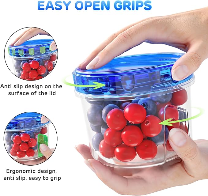 Freezer Storage Containers, [6 Pack-16 Oz] Airtight Plastic Food Storage Containers with Twist Top Lids, Soup, Meal Prep Containers | BPA Free | Stackable | Leakproof | Microwave/Dishwasher Safe