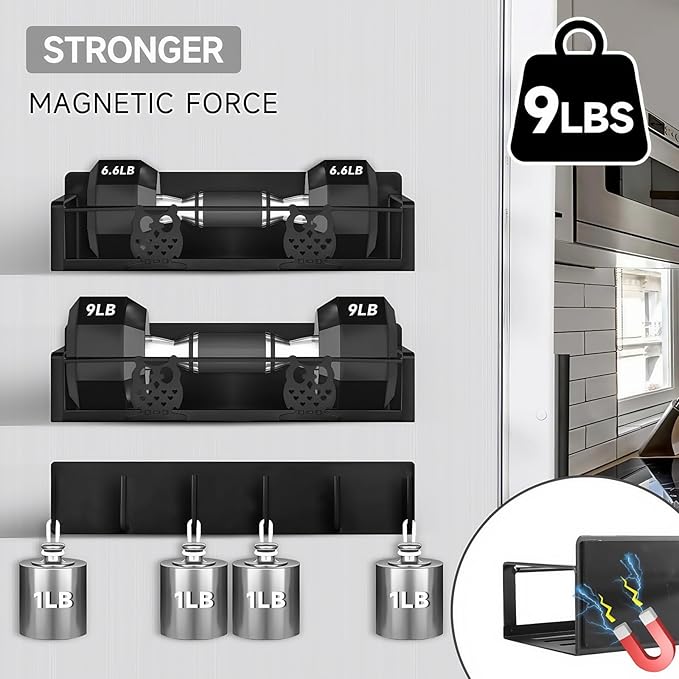 Magnetic Spice Rack for Refrigerator,Spice and Seasoning Organizer,Magnetic Shelf for Fridge Side,Magnetic Fridge Organizer,3 Pack Kitchen Storage with Magnetic Hooks
