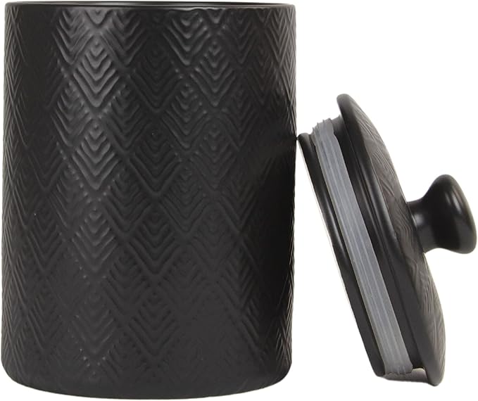10 Strawberry Street Kitchen Canister, 3 Piece Set, Marquis Matte Black