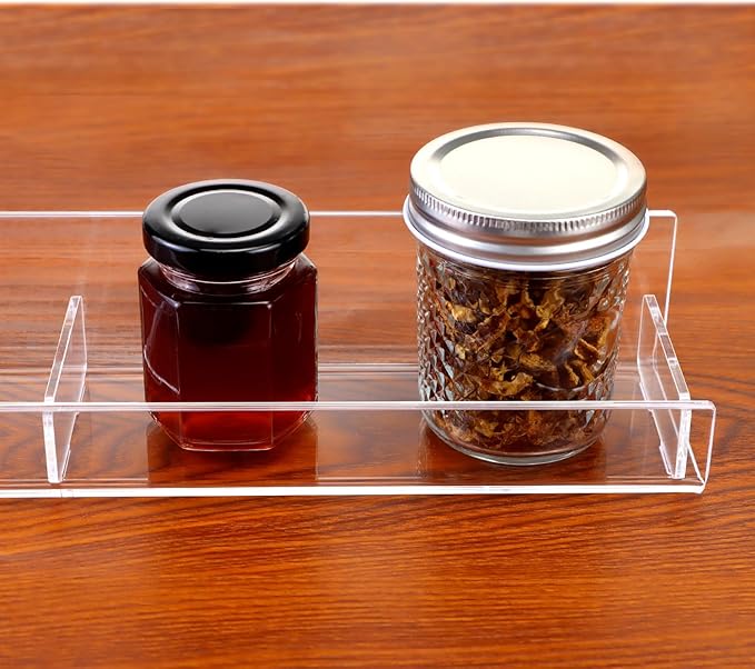 QWORK Clear Acrylic Spice Rack Organizer for Wall - 2-Pack Acrylic Spice Shelf, Spice Shelf Organization,for Kitchen