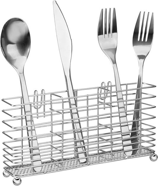 iPEGTOP Utensil Drying Rack Basket Holder for Kitchen Counter, Hanging Standing Cutlery Silverware Flatware Organizer with Hooks for Spatula Spoon, Rustproof 304 Stainless Steel