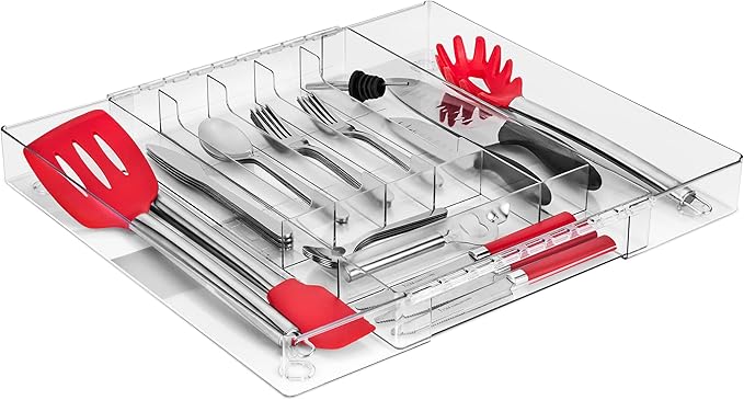 Sorbus Silverware Organizer – Expandable Kitchen Drawer Organizer, Adjustable Utensil Organizer, Cutlery Tray for Forks, Knives, Spoons – Multipurpose Flatware and Kitchen Storage Solution