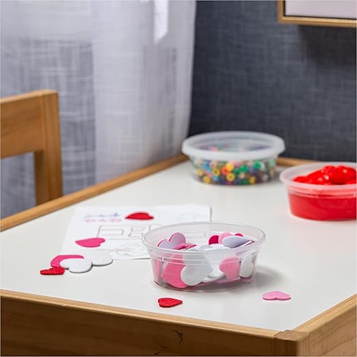 Stack Man [48 Sets - 8 oz.] Plastic Deli Disposable Food Storage Containers with Airtight Lids - Slime Containers with Lids
