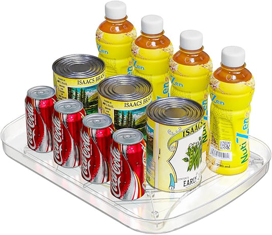 Lazy Susan Turntable Organizer for Refrigerator 360° Refrigerator Organizers and Storage Lazy Susan Organizer for Fridge, Cabinet, and Pantry,13.85"x10.27",(Clear 1 Pack)
