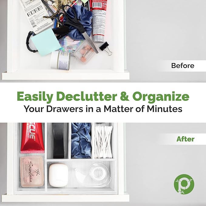Kitchen Drawer Organizer - Drawer Utensil Organizer and Cutlery Tray - Flatware and Silverware Holder (5-Slots, White)