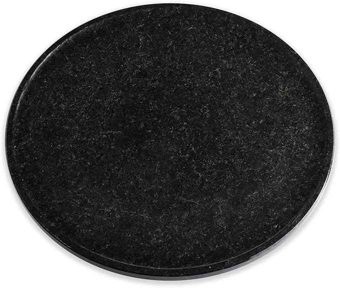 Marble Lazy Susan, 16 in Lazy Susan Turntable Organizer for Cabinet Pantry Kitchen Countertop Fridge Bathroom Makeup Vanity Countertop, Large Space Lazy Susan Organizer, Black