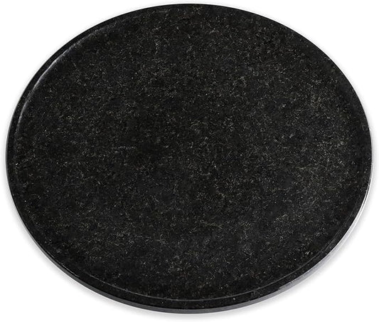 Marble Lazy Susan, 16 in Lazy Susan Turntable Organizer for Cabinet Pantry Kitchen Countertop Fridge Bathroom Makeup Vanity Countertop, Large Space Lazy Susan Organizer, Black