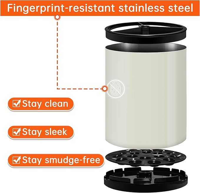 Stainless 360° Rotating Kitchen Utensil Holder,Large Counter Utensil Caddy, Cooking Spoon Stand Spatula Cutlery Metal Utensil Canister Tool Silverware Holder Rack For Countertop (Off-white)