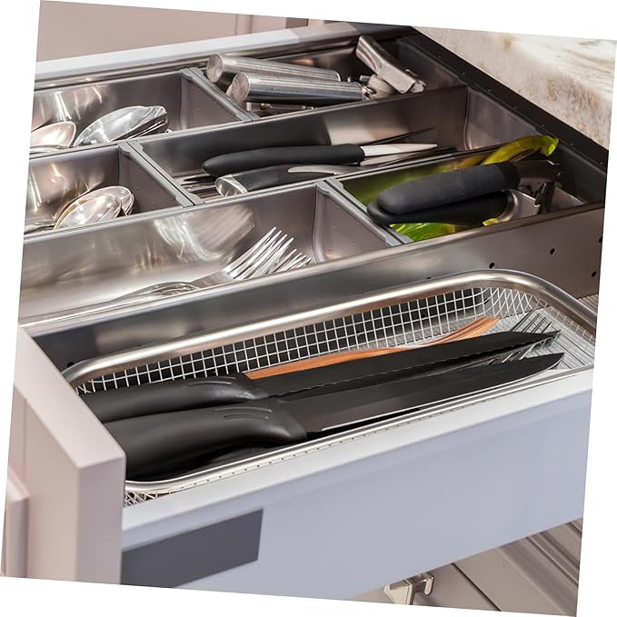 Cabilock Stainless Steel Utensil Drying Rack: Utensils Drawer Organizer - Dishwasher Silverware Drainer Basket, Chopsticks Spoons Forks Knifes Cutlery Storage for Kitchen Counter