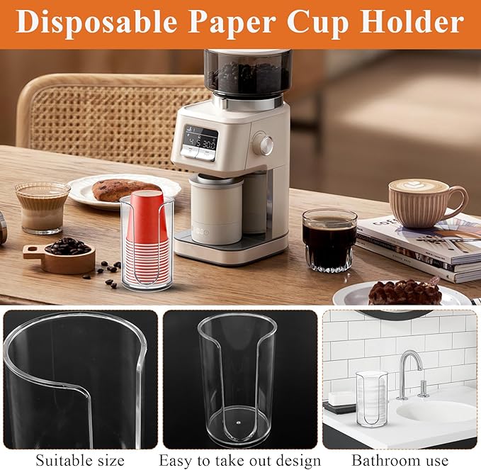 3 Set Acrylic Cutlery Storage Organizer, Clear Plastic Tableware Storage for Knives Forks Spoons, Acrylic Tissue Paper Holder Disposable Cup Holder Dispenser for Kitchen Restaurant Party