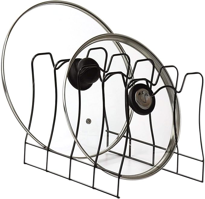SimpleHouseware Kitchen Pot Lid Rack Holder Organizer, Bronze