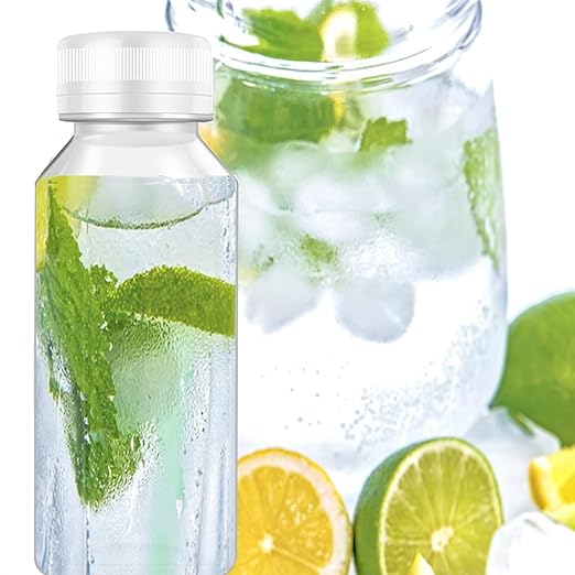8 Pcs 8 Oz Juice Bottles Plastic Mini Fridge Bottles, Leak Proof, Beverage Containers for Juice, Smoothie, Milk, White Lid