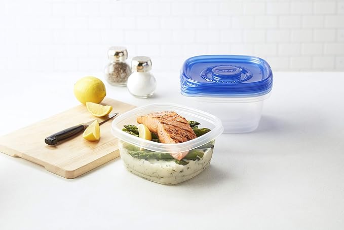 GladWare Tall Entree Food Storage Containers for Everyday Use | Large Square Food Containers Hold 42 Ounces of Food, 3 Count | Glad Containers for Food Storage