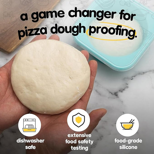 Stackable Silicone Artisan Pizza Dough Proofing Proving Containers with Lids-2/3/4/5 pack-500ml portion (Grey, 5 PACK)