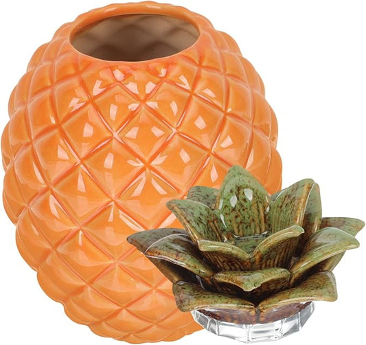 Ceramic Pineapple Tea Jar Lid Airtight Tea Storage Container for Loose Tea Snacks
