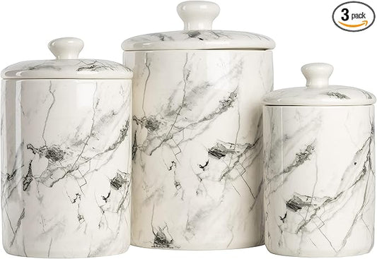 10 Strawberry Street Marble Kitchen Canister, 3 Piece Set