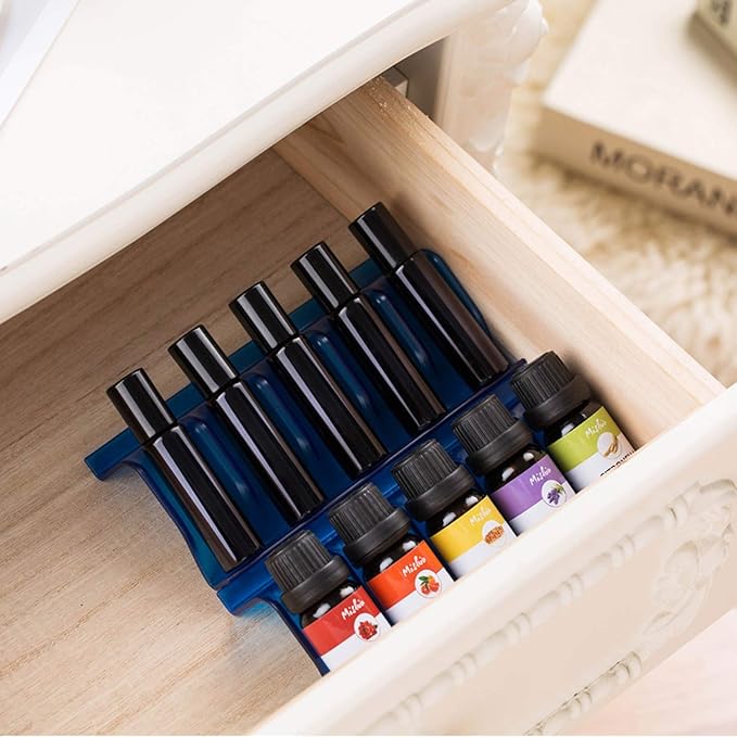 8 Pcs Essential Oil Organizer, Aluminum Black, Expandable, Holds 40 Oil Bottles