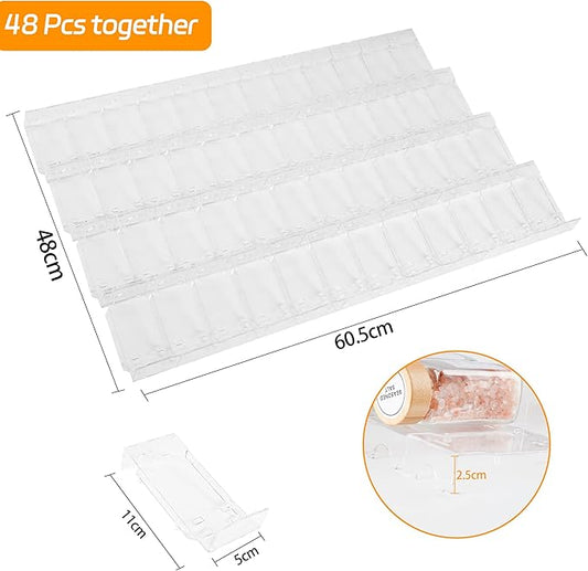 Spice Drawer Organizer,48 Pack free Combination Drawer Spice Organizer,Transparent Acrylic Drawer Seasoning Organizer,Spice rack for Drawer(Jars not included)