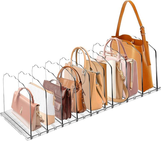 VERONLY 2-Pack Purse Organizer: Adjustable Closet Organizer and Storage, 10-Layer Acrylic Shelf Dividers for Closet Organization – Handbag & Bag Organizers, Ideal Gifts for Moms and Girlfriends