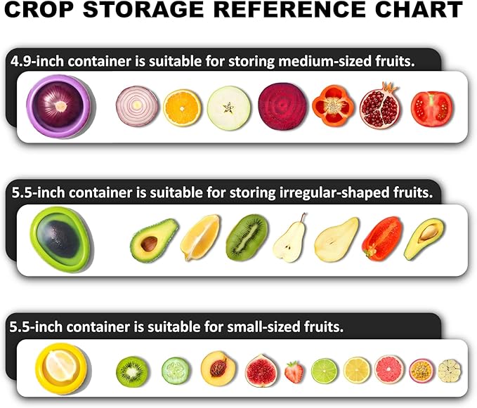 Avocado Saver & Onion Storage – 4-Pack Reusable Produce Containers for Fridge – Help Reduce Food Waste Keepers for Tomato, Garlic, Lemon, and Cut Fruits
