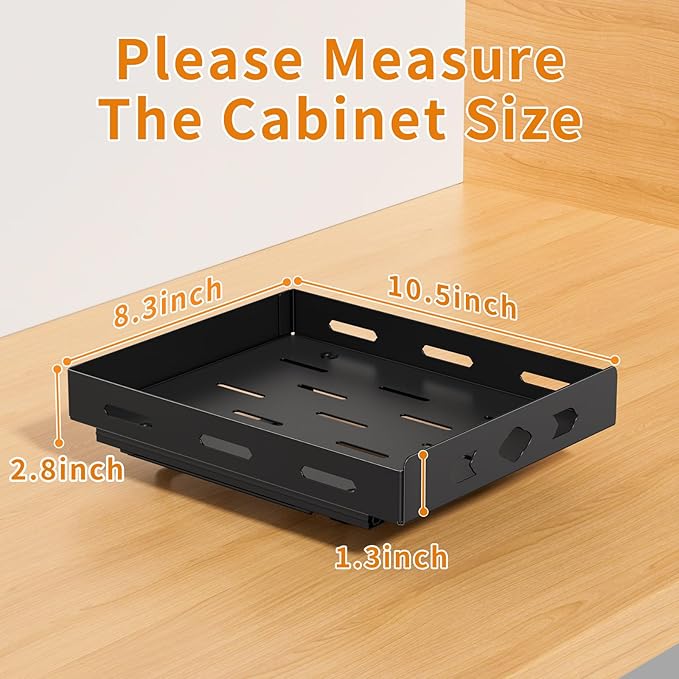 RCHYFEED Pull Out Spice Rack Organizer for Cabinet, Heavy Duty Slide Out Spice Rack for Inside Cabinets & Pantry, Kitchen Cabinet Seasoning Organizer Vertical Spice Racks,8.4" Wx10.5 Dx2.8 H,Black