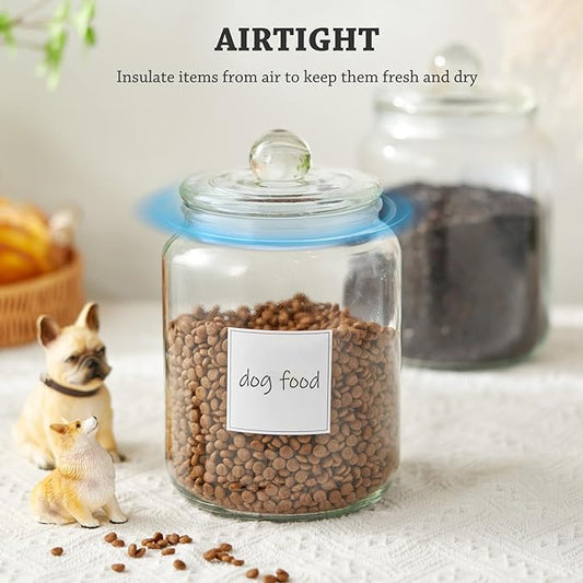 Half Gallon Large Glass Jars with Lids, Airtight Storage Clear Containers for Kitchen, Laundry Room and Pantry Food Organization, Set of 4