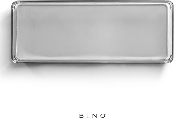 BINO Utensil Tray Storage Bin | Non-Slip Lining and Rubber Feet, Light Grey