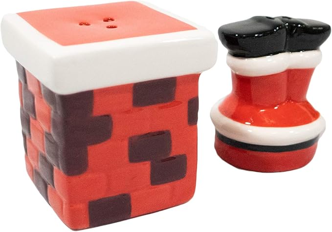 Christmas Special Edition! Ceramic Salt & Pepper Shaker Set (Chimney & Santa Legs)