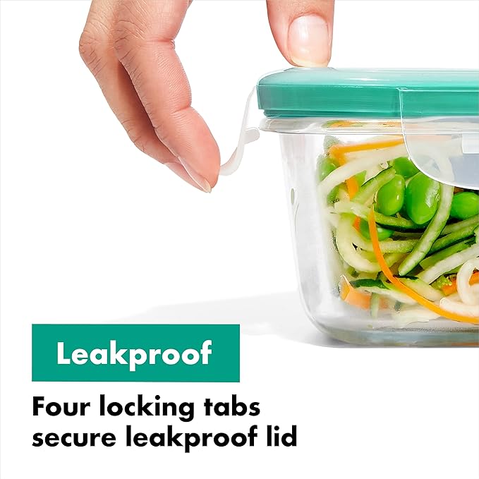 OXO Good Grips 1.6 Cup Smart Seal Leakproof Glass Rectangle Food Storage Container