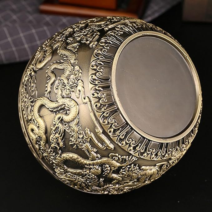 Fockety Tea Canister, Vintage Alloy China Storage, China Dragon Airtight Design Tea Bag Canister, Decorative Loose Tea Storage Container Multipurpose Tea Jar for Kitchen Cabinet
