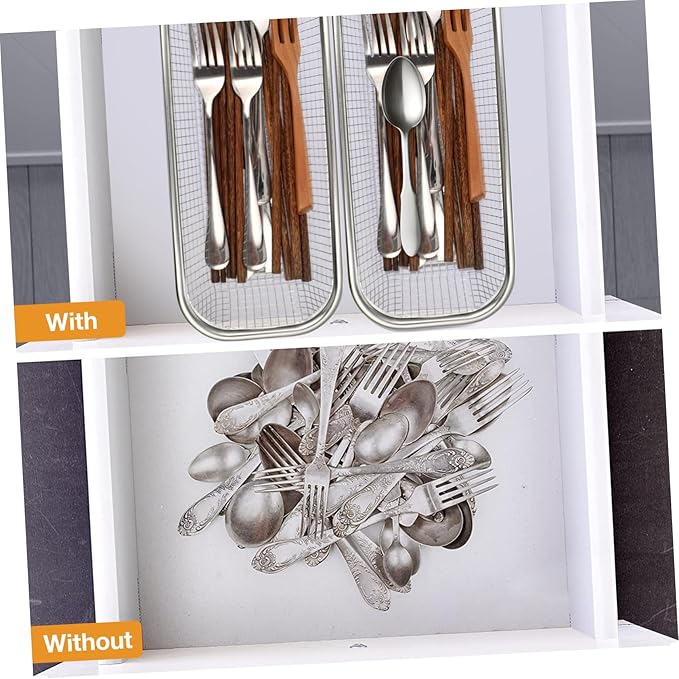 Cabilock Stainless Steel Utensil Drying Rack: Utensils Drawer Organizer - Dishwasher Silverware Drainer Basket, Chopsticks Spoons Forks Knifes Cutlery Storage for Kitchen Counter