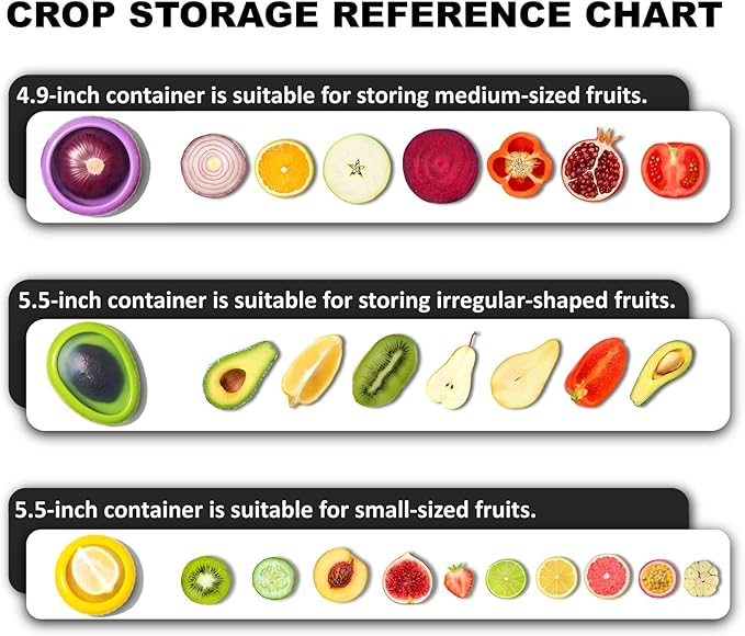 Avocado Saver & Onion Storage – 4-Pack Reusable Produce Containers for Fridge – Help Reduce Food Waste Keepers for Tomato, Garlic, Lemon, and Cut Fruits