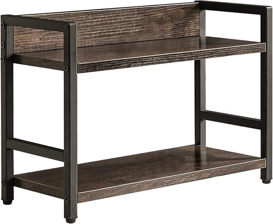 IBUYKE 2-Tier Spice Rack Industrial Counter Shelf Desktop Storage Organizer for Countertop Kitchen Office Living Room Desktop UTLJ002G