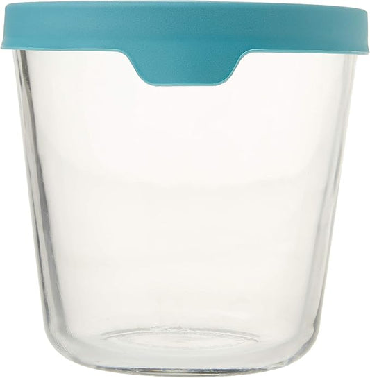 Anchor Hocking Preperation Glass Food Storage, 7 Cup Tall, Mineral Blue