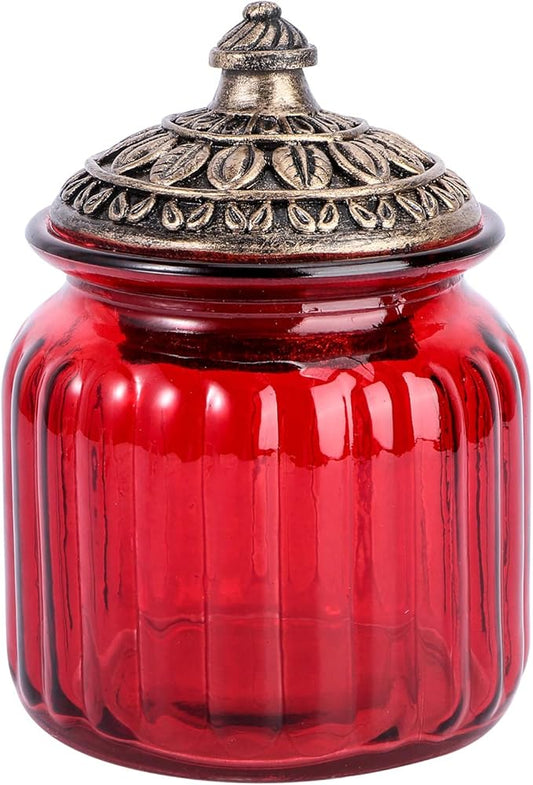 BESPORTBLE 1pc Red Airtight Jar Sealed Jar Sealed Canister Storage Can Storage Container Sealed Bottle Glass Can Glass Jar Sealing Can Tea Jar Storage Jar Storage Tank Food Container