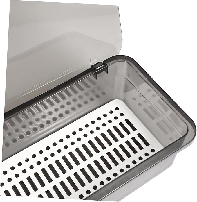 Cabilock 3Pcs Flatware Tray Drawer Organizer with Lid，Chopsticks Drain Silverware Tray with Lid Cutlery Countertop Storage Container Tableware Storage Organizer Easy Clean