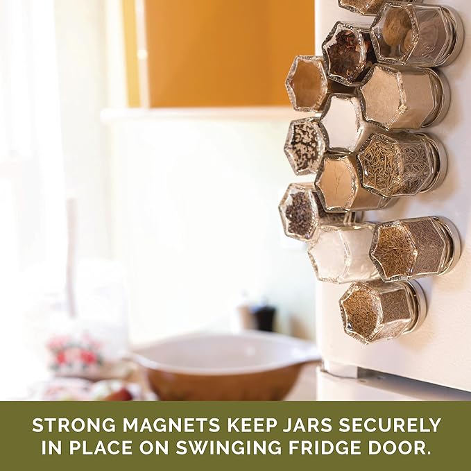 Gneiss Spice Basic Kit | 12 Magnetic Spice Jars Filled With Organic Seasonings (Large Jars)…