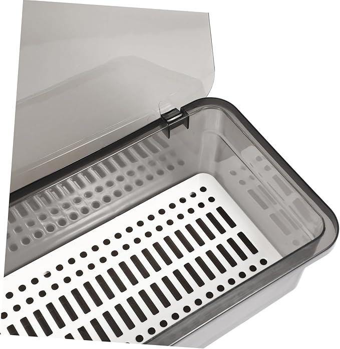 3PCS Flatware Tray with Lid and Drainer,Clear Utensil Drawer Organizer with Lid Covered,Stackable Cutlery Drawer Organizer Plastic Silverware Holder to Keeps Your Cutlery Organized and Protected
